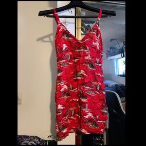 Red vintage palm tree dress